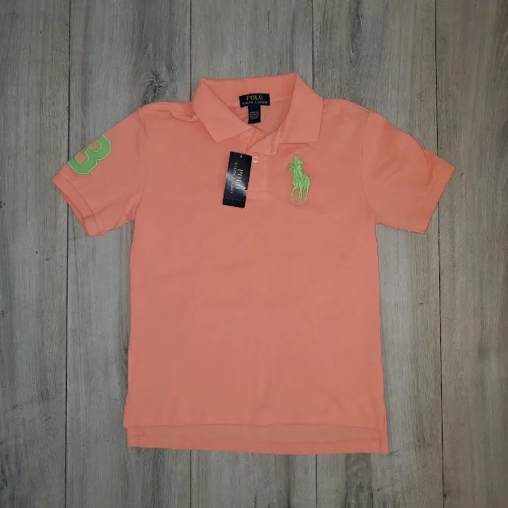 Ralph Lauren boy's peach color short sleeve Comfort Polo T Shirt Size M